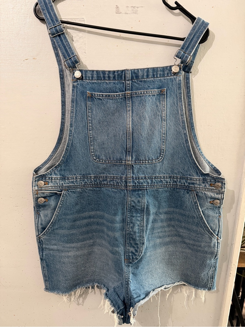 Madewell Light Blue Denim Short Overalls